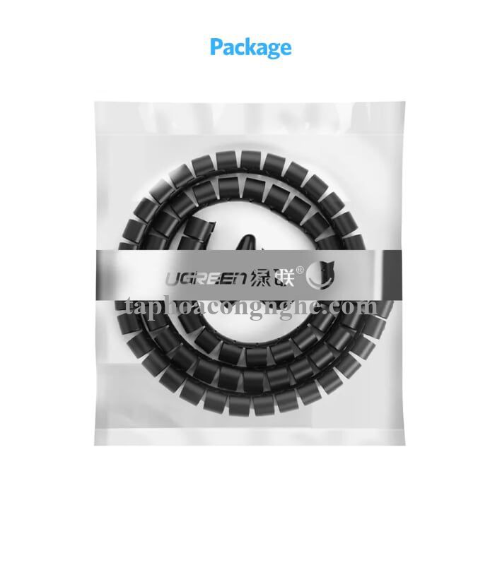 Ugreen 30819 3M màu Đen Dây ống xoắn PE bảo vệ cáp cao cấp LP121 30030819